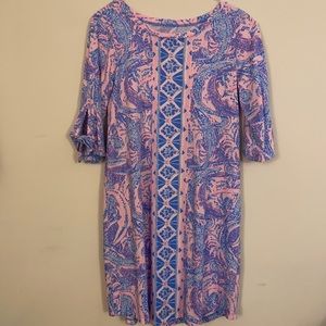 Lilly Pulitzer Preston Dress, L, 3/4 tie sleeve